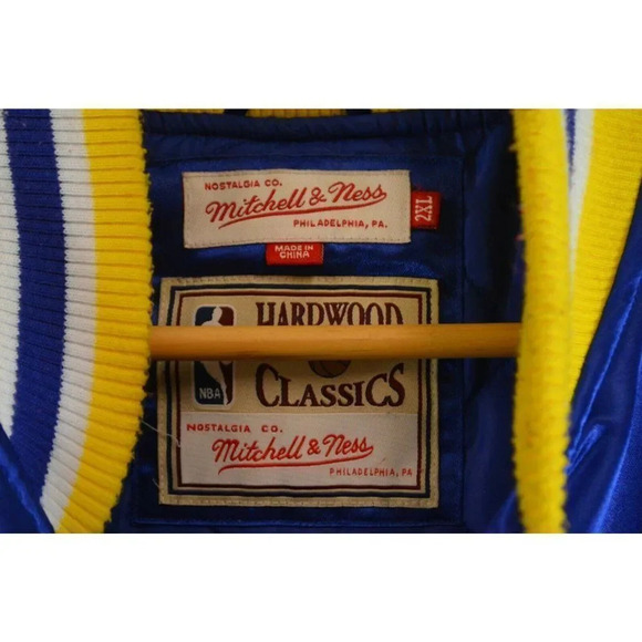 Mitchell & Ness Golden State Warriors Satin Jacket Hardwood Classics 2XL Mens - Picture 3 of 8